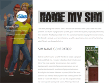 Tablet Screenshot of namemysim.com